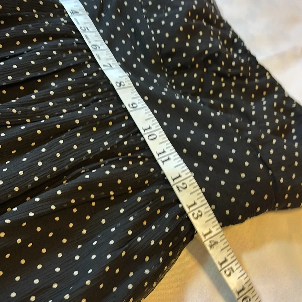 J Crew Black and White Polkadot Silk  Strapless Dress Size 4